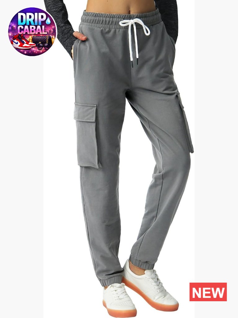Cotton Cargo Sweatpants 4 Pockets Joggers Athletic Pants